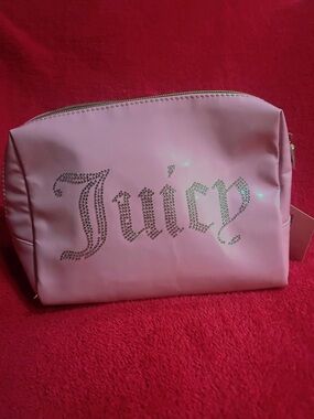 Juicy Couture light Pink Crystal Logo Cosmetic Pouch